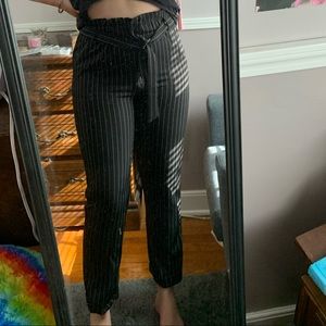 BLACK PINSTRIPED PANTS: PERFECT FOR WORK